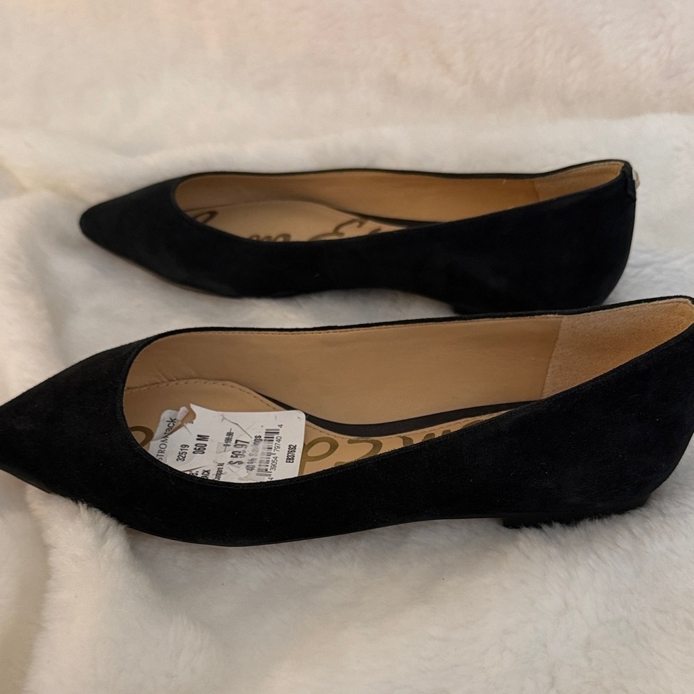 Sam Edelman Black Pointed Toe Flats Classic Chic Ballet Flats - Size 6W - Picture 6 of 11